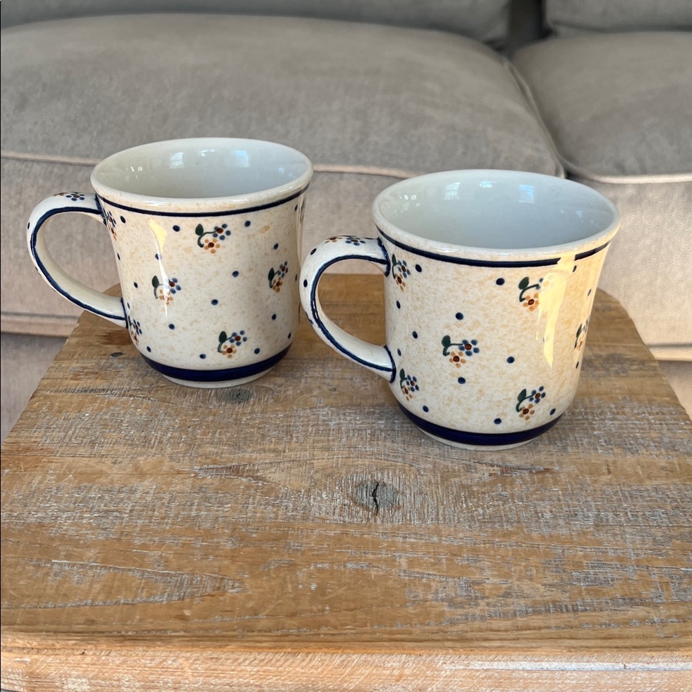 Polish Pottery Country Meadows Ceramic Mug- Set of 2